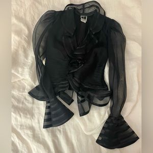 Tadashi silk black shirt with zip up back